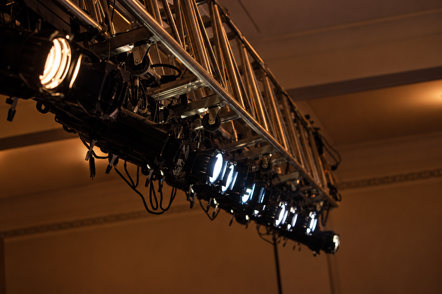 Stage lighting above the performance area · MBMS archive
